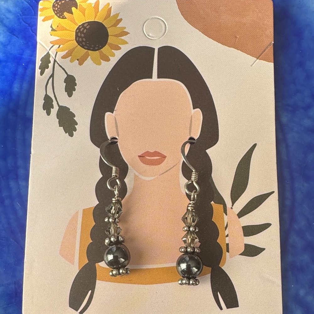 Chic Silver Beaded Drop Earrings